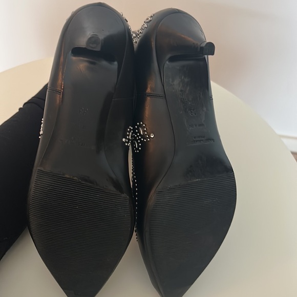 Yves Saint Laurent Paris black studded kitten heel booties - Picture 8 of 12